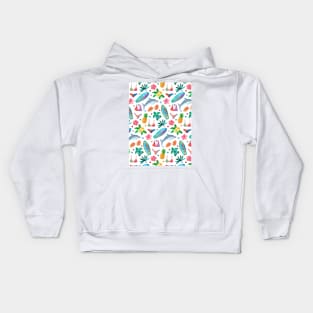 Dotty Summer Beach Pattern Kids Hoodie